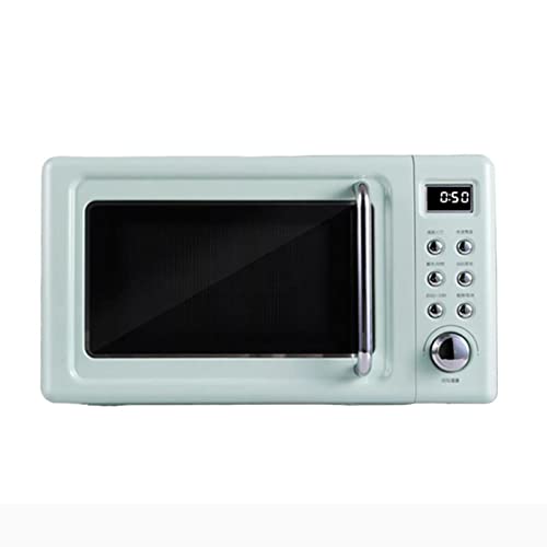 ノスタルジア クラシック レトロ 700ワット カウンタートップ 電子レンジ オーブン LEDディスプレイ付き 6つの調理設定 カウンタートップ 電子レンジ コンパクト ロータリーコントロール グリーン 少し驚き